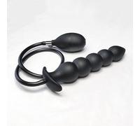 Plug anale Diametro di espansione 14 cm Dildo gonfiabile Plug anale con 5 perline Colonna in silicone incorporato Enorme Butt Plug Ass Giocattolo del sesso anale