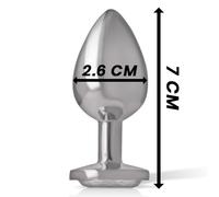 Plug Anale Dilatatore Ano Alluminio Penetrazione Unisex 7 Cm Cristallo Argento