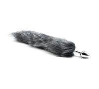 Plug Anale Dilatatore Ano con Coda Indossabile Penetrazione Donna 2,5cm Grigio