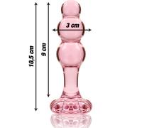 Plug Anale Dilatatore Ano Vetro Borosilicato Rosa 10.5 cm Dildo Resistente