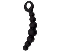 Plug Anale Dilatatore Asta Sfere Stimolante Penetrazione Ano Unisex Nero 19,5 cm