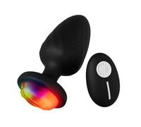 Plug Anale-Dilatatore Donna Vibrante,Vibratore Anale con Telecomando,Silicone Morbido/LED Multicolore,Plug Anale-Dilatatore Uomo Sex Toys (Nero 2)