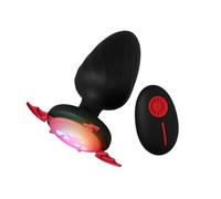 Plug Anale-Dilatatore Donna Vibrante,Vibratore Anale con Telecomando,Silicone Morbido/LED Multicolore,Plug Anale-Dilatatore Uomo Sex Toys (Nero magico)