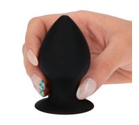 Plug Anale Dilatatore Liscio Dildo Penetrazione Ventosa 4cm Unisex Silicone Nero