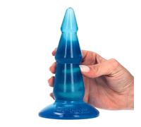 Plug Anale Dilatatore Piramide Uomo Donna Largo 4,5cm Morbido Blu Trasparente