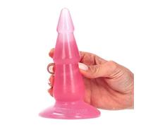 Plug Anale Dilatatore Piramide Uomo Donna Largo 4,5cm Morbido Rosa Trasparente