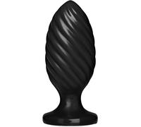 Plug anale dilatatore XXL in silicone morbido big butt black fallo the swirl
