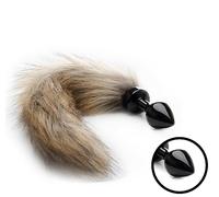 Plug anale dilatatorepiccolo in metallo con coda mini dildo butt indossabile