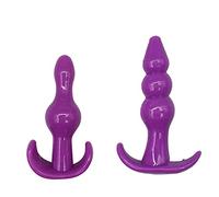 Plug anale Dildo anale morbido Butt Plug Massaggiatore prostatico Falli gay per adulti Plug anale Perline Punto G Giocattoli erotici Prodotti (viola-2 pezzi)