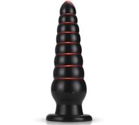 Plug anale, dildo anale, XXL, modello gigante, con 8 sfere anali e ventosa, giocattolo extra-large, dilatatore anale universale, nero