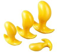 Plug Anale, Dildo Giallo, In Morbido Silicone, Dilatatore Con Impugnatura Per Massaggio Prostatico E Per Coppie Maschili Femminili Per Soddisfare Le Esigenze BDSM(S)