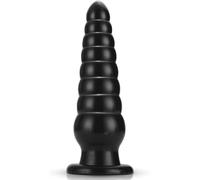 Plug anale, dildo, modello gigante, con 8 sfere anali e ventosa, giocattolo erotico, dilatatore universale (nero)