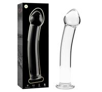 Plug Anale Dildo Vetro Borosilicato Resistente Dilatatore Trasparente Pene 15 cm