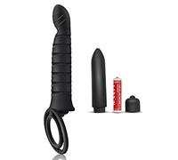 Plug anale Doppia Penetrazione Cinturino su Vibratore Anale Per Coppia Vibratore Dildo Plug Anale Vibratore Punto G Intimo Giocattoli Sessuali per Adulti (10 Modalità Batteria A)