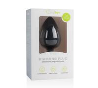Plug anale Easytoys Diamond nero grande con gemma bianca