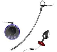 Plug anale elettrico ad alta intensità - Stimolatore penieno, sounding e dilatatore uretrale, giocattolo di stimolazione uretrale maschile, plug penieno extra lungo e BDSM (Diametro 8 mm)