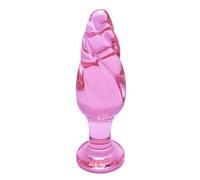 Plug anale Fiore Plug anale in vetro Cristallo rosa Masturbazione per adulti Prodotti Proiettile Macchina del sesso Giocattoli erotici del sesso Per Coppia