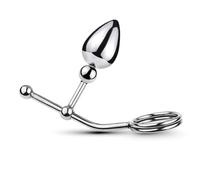 Plug anale Gancio anale Plug anale Anello per pene Sfera rimovibile in metallo Mobile Singola doppia sfera Giocattoli sexy Per Men Sexy Shop Plug anale in acciaio