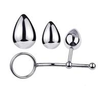 Plug anale Gancio anale Plug anale Anello per pene Sfera rimovibile in metallo Mobile Singola doppia sfera Giocattoli sexy Per Plug anale per uomo