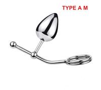 Plug anale Gancio anale Plug anale Anello per pene Sfera rimovibile in metallo Mobile Singola doppia sfera Giocattoli sexy Per Men Sexy Shop Plug anale in acciaio