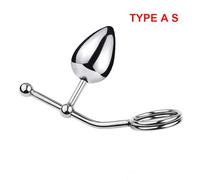 Plug anale Gancio anale Plug anale Anello per pene Sfera rimovibile in metallo Mobile Singola doppia sfera Giocattoli sexy Per Men Sexy Shop Plug anale in acciaio