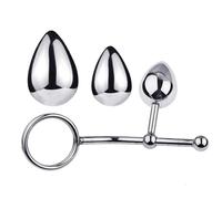 Plug anale Gancio anale Plug anale Anello per pene Sfera rimovibile in metallo Mobile Singola doppia sfera Giocattoli sexy Per Men Sexy Shop Plug anale in acciaio