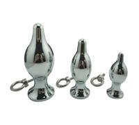 Plug anale Giocattoli anali 34 * 96MM anello di trazione di medie dimensioni Crystal Metal Anal plug Booty Argento Gioielli in acciaio inossidabile butt plug Giocattoli del sesso Prodotto