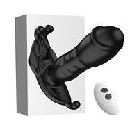 Plug anale Giocattoli del sesso del vibratore della farfalla del dildo telescopico automatico che spingono le coppie dei vibratori della spina anale (con la scatola nera)