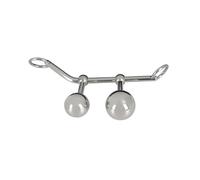 Plug anale Giocattolo con inserto vaginale in metallo con gancio anale a doppia sfera in acciaio inossidabile, collare in corda, bondage per il corpo