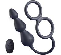 Plug anale, giocattolo con telecomando, 10 modalità di vibrazione, massaggiatore, anello con plug anale, estensore