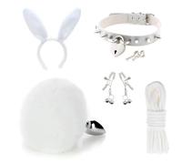 Plug anale Giocattolo del sesso Per Kit da donna Sexy Butt Plug Cosplay Morsetti per capezzoli Coda BDSM Bondage Set Collare Plug anale