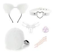 Plug anale Giocattolo del sesso Per Kit da donna Sexy Butt Plug Cosplay Morsetti per capezzoli Coda BDSM Bondage Set Collare Plug anale