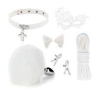 Plug anale Giocattolo del sesso Per Kit da donna Sexy Butt Plug Cosplay Morsetti per capezzoli Coda BDSM Bondage Set Collare Plug anale