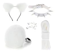 Plug anale Giocattolo del sesso Per Kit da donna Sexy Butt Plug Cosplay Morsetti per capezzoli Coda BDSM Bondage Set Collare Plug anale