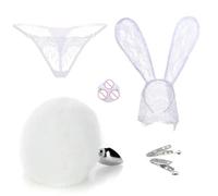 Plug anale Giocattolo del sesso Per Kit da donna Sexy Butt Plug Cosplay Morsetti per capezzoli Coda BDSM Bondage Set Collare Plug anale