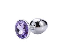 Plug anale Giocattolo sessuale Mini Plug anale rotondo in cristallo in acciaio inossidabile Fondo piatto Coda piccola Per Donna Uomo Prodotti staccabili