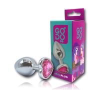 Plug anale Godo di+ medio in metallo gioiello rosa