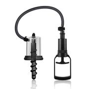 Plug anale gonfiabile con pompa a vuoto - set in silicone spiralato con stimolatore clitorideo e vaginale - dilatatore anale per giochi SM e fetish - nero elegante