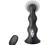Plug anale gonfiabile in silicone con 10 modalità e telecomando; adatto al massaggio prostatico.