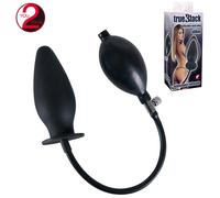 Plug Anale Gonfiabile in Silicone con Pompetta a Mano True Black Inflatable Plug