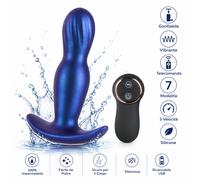 Plug anale gonfiabile vibrante 7 x The Stout telecomando multivelocità USB blu