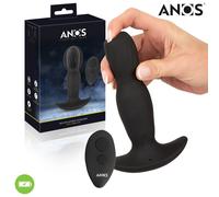 Plug Anale Gonfiabile Vibrante Telecomando Silicone USB Ricaricabile Nero SexToy