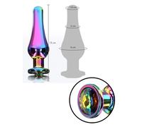 Plug anale grande dilatatore maxi con pietra dildo in metallo liscio indossabile