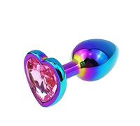 Plug anale Grandi perle anali giganti in metallo Arcobaleno a forma di cuore Butt Plug Accessori per giocattoli adulti del sesso