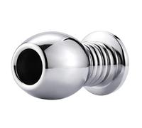 Plug anale Grandi perline anali in metallo Butt Plug Massaggiatore della prostata Douche Siringa Detergente per la punta della testa Ano vuoto Giocattolo del sesso Coppie gay (Tipo lungo)