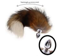 Plug anale in acciaio con coda eco pelliccia dildo indossabile butt dilatatore e