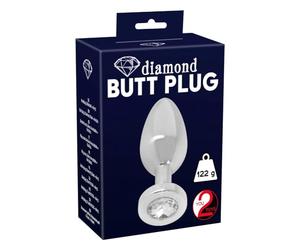 Plug anale in acciaio con diamante strass Ã˜ 2,4 cm