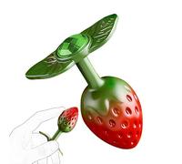 Plug anale in acciaio Fantasy Fragola - Dildo anale ergonomico in metallo con base a T, design compatto per stimolazione mirata di zona P e zone profonde, ideale per giochi soft bondage (Verde)