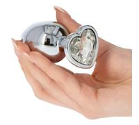 Plug anale in alluminio con un gioiello incastonato Dildo dilatatore sfintere