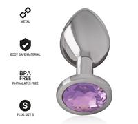 Plug Anale in Alluminio Metallizzato con Cristallo Viola - Taglia S, Taglia 7 cm x 2.6 cm, Poids 0.065 Kg, Colore Viola